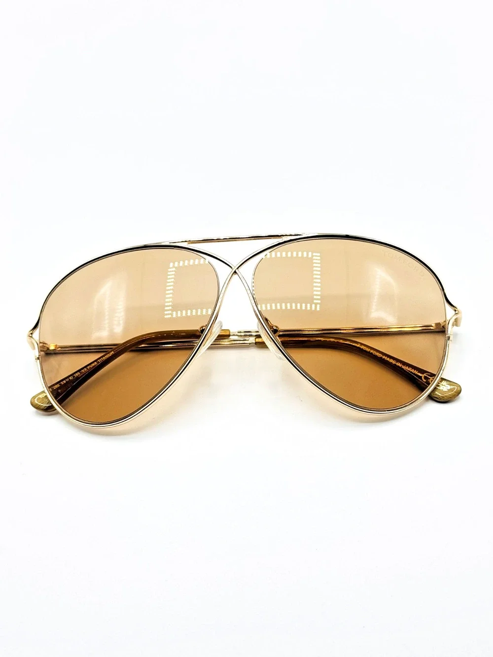 Tom Ford Sunglasses TOM N.4 28E Rose Gold Aviator Frame Brown Lens 59-10-135